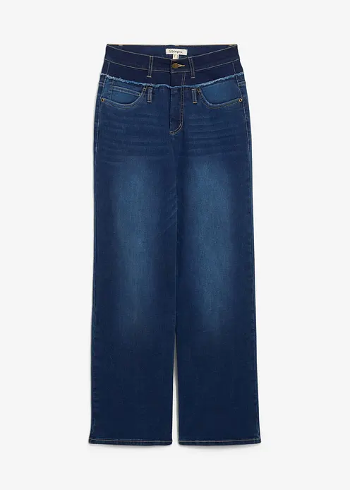 Straight-Jeans High Waist in blau von vorne - bonprix Straight-Jeans High Waist in blau von vorne - bonprix