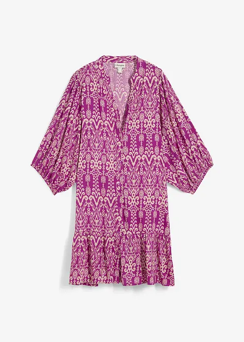 Tunika-Kleid aus softer Viskose in lila von vorne - bonprix Tunika-Kleid aus softer Viskose in lila von vorne - bonprix