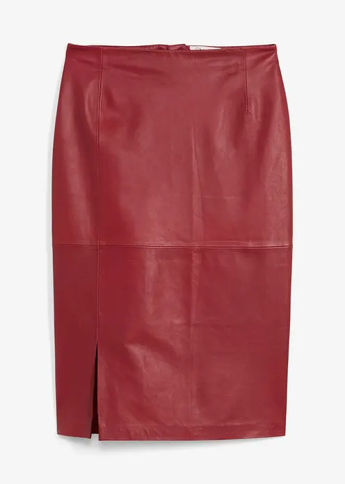 Lederrock mit Schlitz in rot von vorne - bonprix Lederrock mit Schlitz in rot von vorne - bonprix