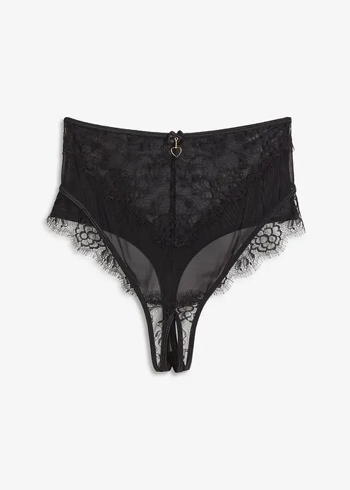 Highwaist String ouvert in schwarz von vorne - bonprix Highwaist String ouvert in schwarz von vorne - bonprix
