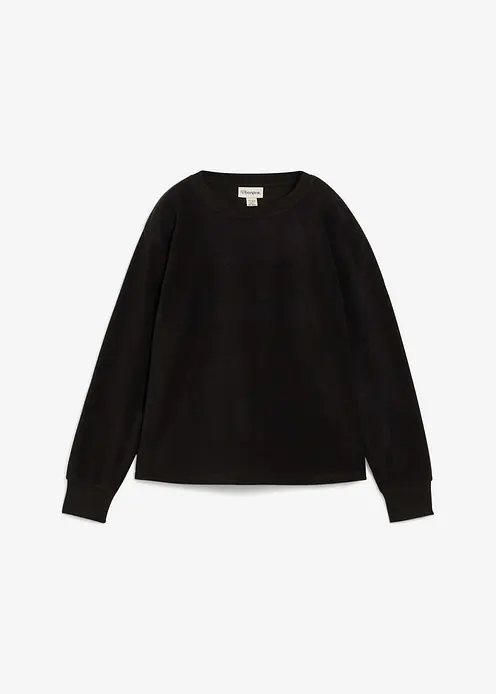 Warmes Fleece-Thermoshirt in schwarz von vorne - bonprix Warmes Fleece-Thermoshirt in schwarz von vorne - bonprix