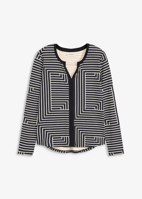 Viskose Langarmshirt in schwarz von vorne - bonprix Viskose Langarmshirt in schwarz von vorne - bonprix