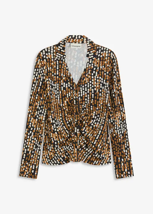 Jersey-Bluse mit Viskose in schwarz von vorne - bonprix Jersey-Bluse mit Viskose in schwarz von vorne - bonprix