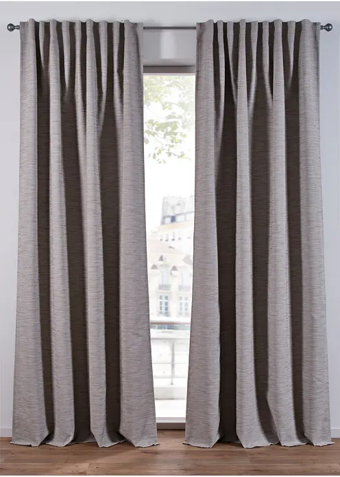 Abdunkelnder Vorhang mit Webstruktur (1er Pack) in beige - bonprix Abdunkelnder Vorhang mit Webstruktur (1er Pack) in beige - bonprix