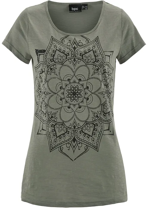 T-Shirt aus reiner Bio-Baumwolle in grün von vorne - bonprix T-Shirt aus reiner Bio-Baumwolle in grün von vorne - bonprix