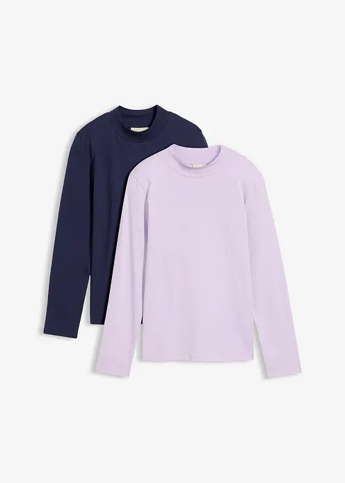 Rollkragenshirt (2er Pack) in lila von vorne - bonprix Rollkragenshirt (2er Pack) in lila von vorne - bonprix