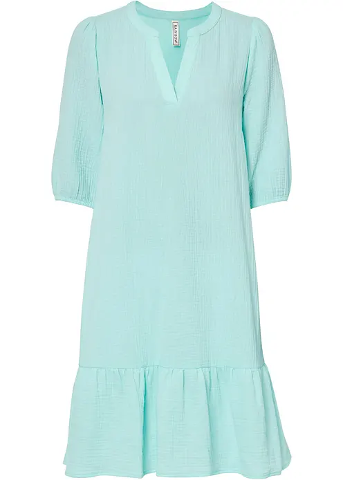 Kleid aus Musselin in grün von vorne - bonprix Kleid aus Musselin in grün von vorne - bonprix