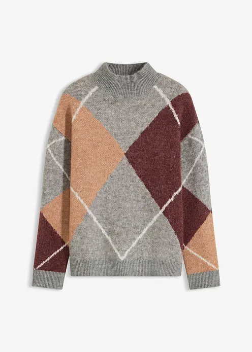 Oversize-Pullover in grau von vorne - bonprix Oversize-Pullover in grau von vorne - bonprix