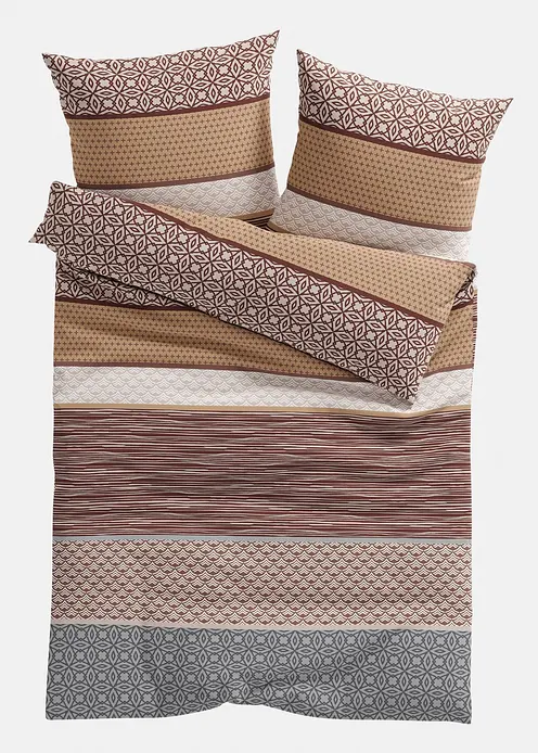 Bettwäsche mit Streifen in braun von vorne - bonprix Bettwäsche mit Streifen in braun von vorne - bonprix