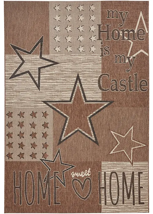 In- und Outdoor Teppich mit Sternen und Statement in braun - bpc living bonprix collection In- und Outdoor Teppich mit Sternen und Statement in braun - bpc living bonprix collection