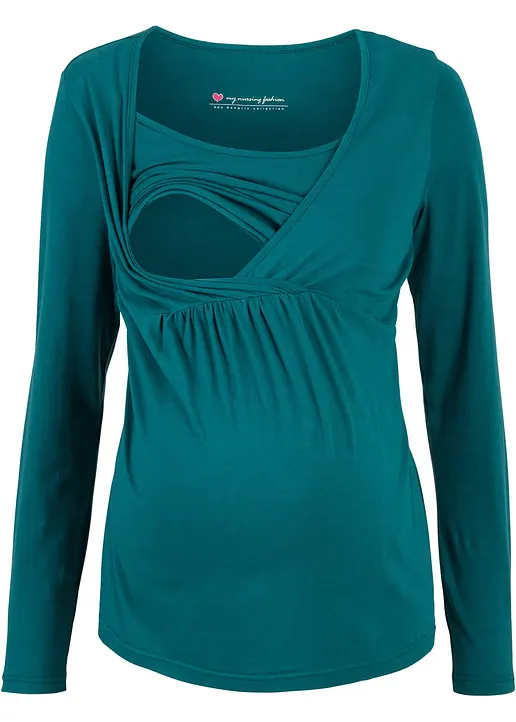 Stillshirt / Umstandsshirt in petrol von vorne - bonprix Stillshirt / Umstandsshirt in petrol von vorne - bonprix