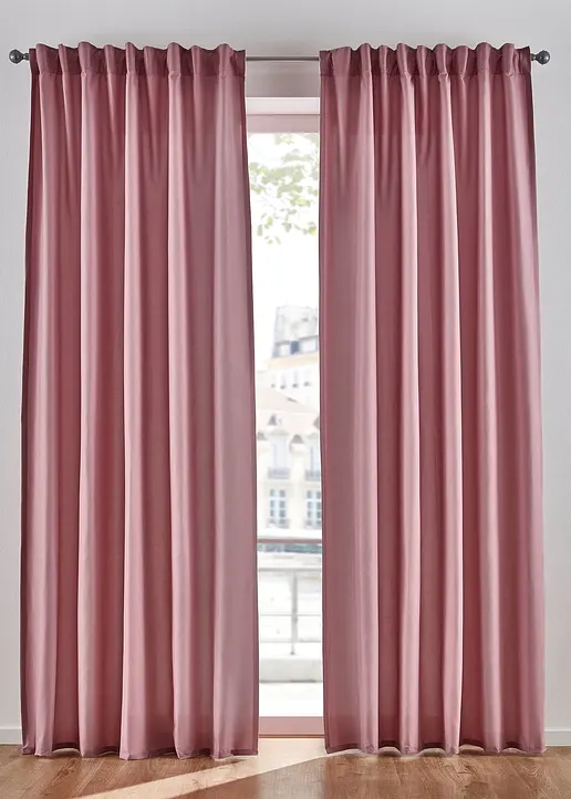 Pflegeleichte Vorhänge aus Mikrofaser (2er Pack) in rosa - bonprix Pflegeleichte Vorhänge aus Mikrofaser (2er Pack) in rosa - bonprix