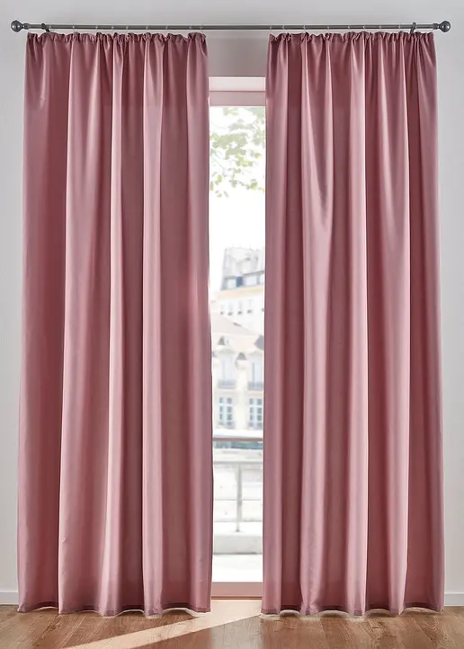 Pflegeleichte Vorhänge aus Mikrofaser (2er Pack) in rosa - bonprix Pflegeleichte Vorhänge aus Mikrofaser (2er Pack) in rosa - bonprix