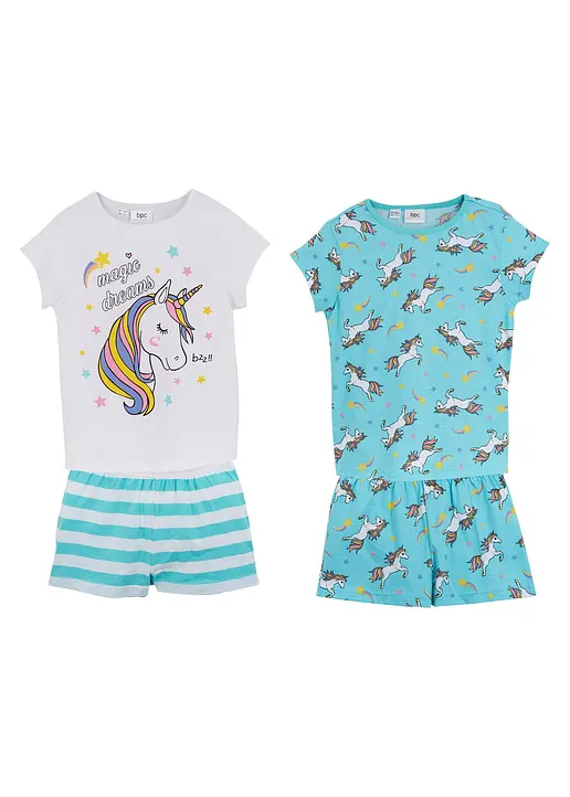 Shorty (4-tlg. Set) in blau von vorne - bonprix Shorty (4-tlg. Set) in blau von vorne - bonprix