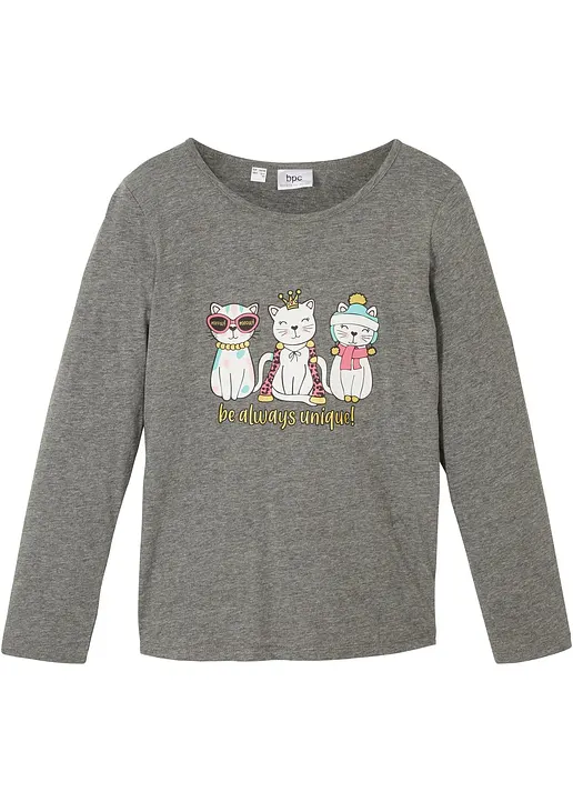 Langarmshirt aus Viskose-Mix in grau von vorne - bonprix Langarmshirt aus Viskose-Mix in grau von vorne - bonprix