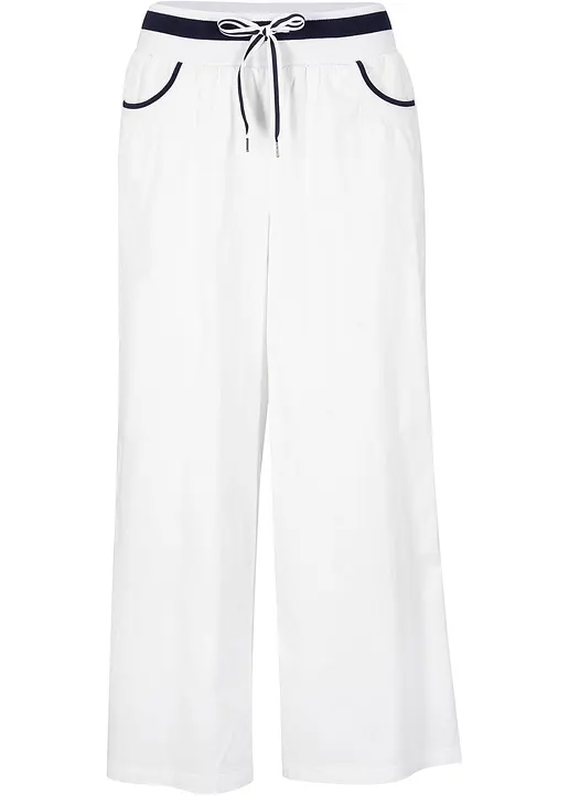 Baumwoll Papertouch- Culotte mit Bequembund in weiß von vorne - bonprix Baumwoll Papertouch- Culotte mit Bequembund in weiß von vorne - bonprix