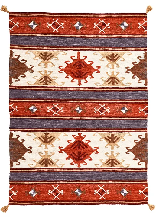 Kelim-Teppich mit Quasten in orange - bpc living bonprix collection Kelim-Teppich mit Quasten in orange - bpc living bonprix collection