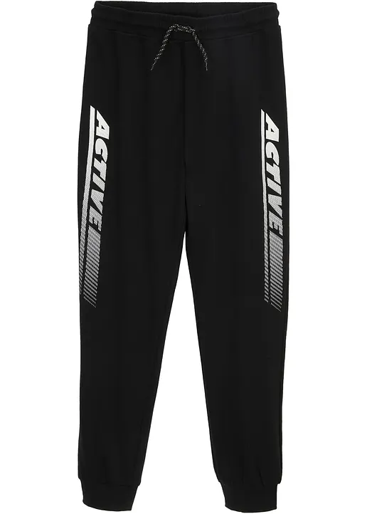 Jogginghose aus weichem Baumwoll-Mix in schwarz von vorne - bonprix Jogginghose aus weichem Baumwoll-Mix in schwarz von vorne - bonprix