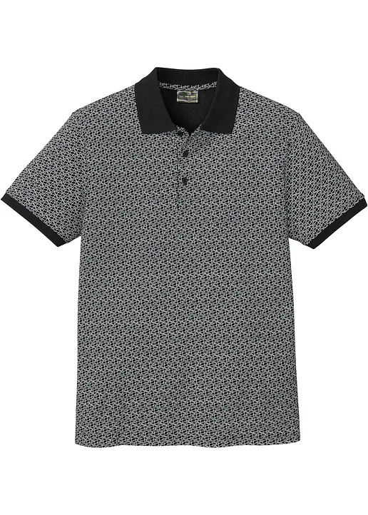 Piqué-Poloshirt aus reiner Baumwolle in schwarz von vorne - bonprix Piqué-Poloshirt aus reiner Baumwolle in schwarz von vorne - bonprix
