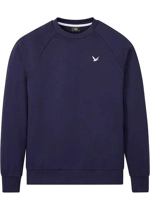 Sweatshirt mit recyceltem Polyester und Raglanärmeln in blau von vorne - bonprix Sweatshirt mit recyceltem Polyester und Raglanärmeln in blau von vorne - bonprix