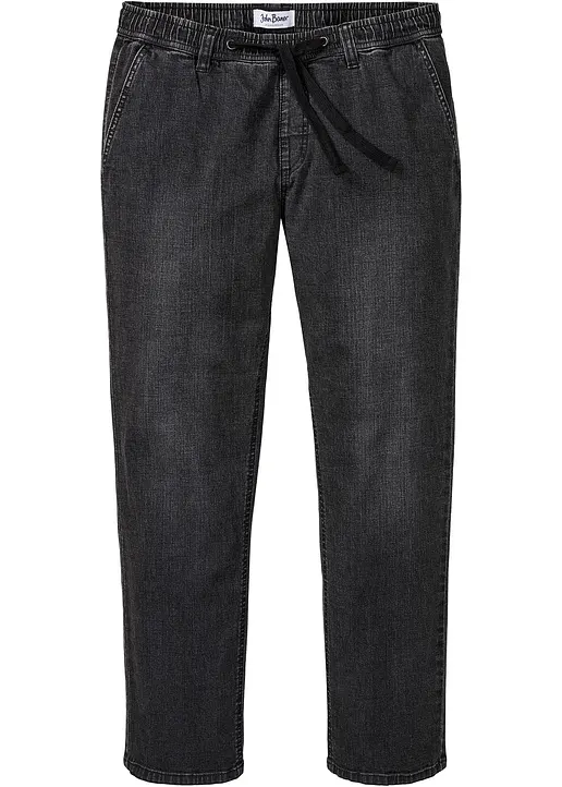 Regular Fit Schlupfjeans mit Komfortschnitt, Straight in grau von vorne - bonprix Regular Fit Schlupfjeans mit Komfortschnitt, Straight in grau von vorne - bonprix