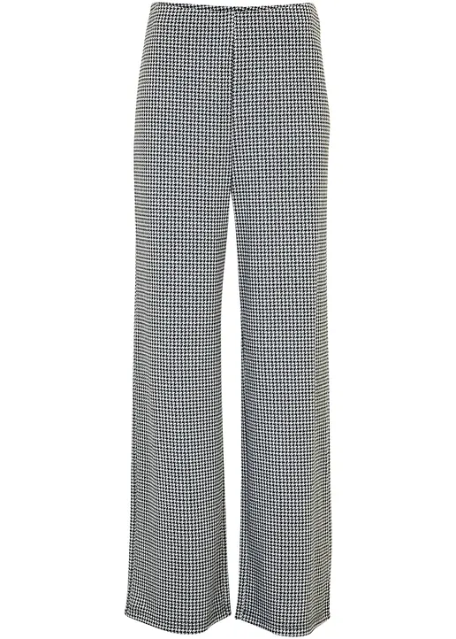 Karierte Jersey-Hose mit Schlitz in petrol von vorne - bonprix Karierte Jersey-Hose mit Schlitz in petrol von vorne - bonprix