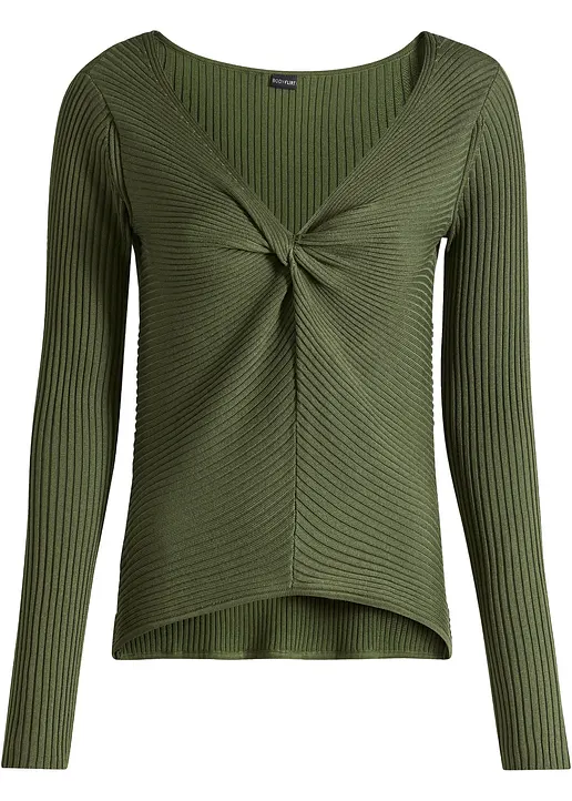 Ripppullover in grün von vorne - bonprix Ripppullover in grün von vorne - bonprix