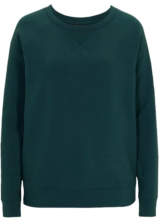 Basic Sweatshirt in petrol von vorne - bonprix Basic Sweatshirt in petrol von vorne - bonprix