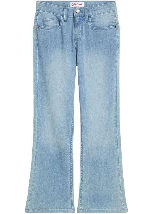Bootcut-Jeans Mid Waist in blau von vorne - bonprix Bootcut-Jeans Mid Waist in blau von vorne - bonprix