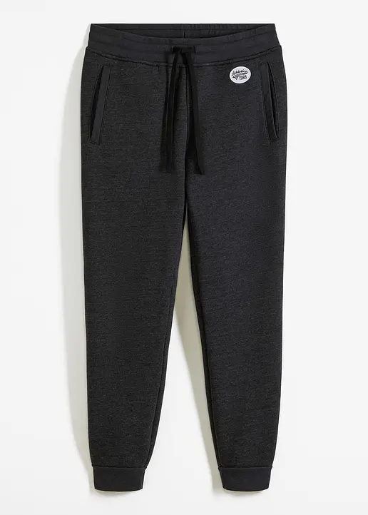 Thermo-Jogginghose mit Teddyfutter in schwarz von vorne - bonprix Thermo-Jogginghose mit Teddyfutter in schwarz von vorne - bonprix