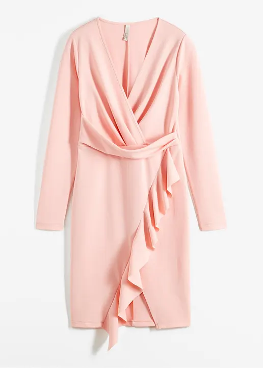 Volant-Kleid in rosa von vorne - BODYFLIRT boutique Volant-Kleid in rosa von vorne - BODYFLIRT boutique