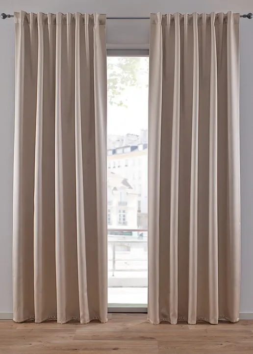 Jacquard Verdunkelungsvorhang (1er Pack) in beige - bonprix Jacquard Verdunkelungsvorhang (1er Pack) in beige - bonprix