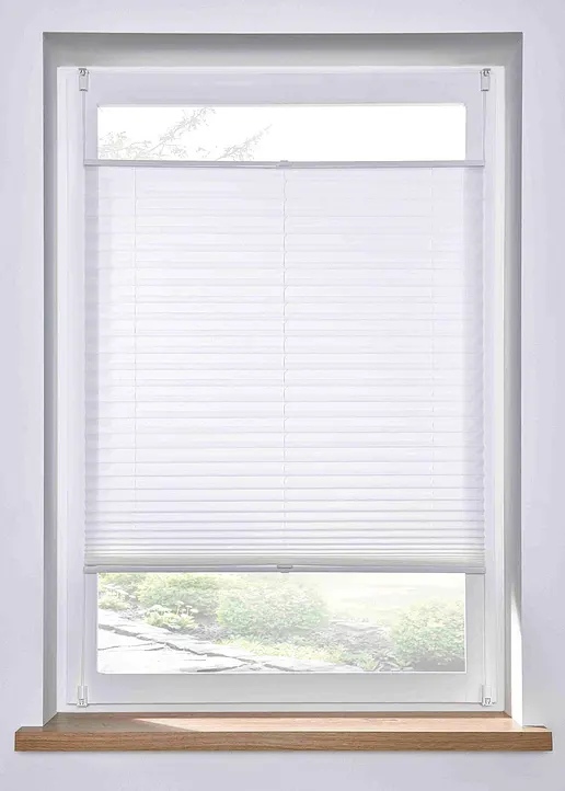 Leinenlook Plissee in weiß - bpc living bonprix collection Leinenlook Plissee in weiß - bpc living bonprix collection