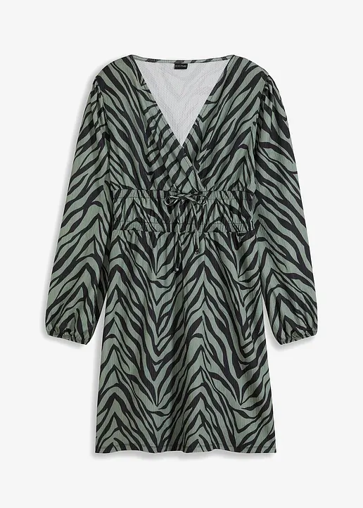 bedrucktes Kleid in grün von vorne - BODYFLIRT bedrucktes Kleid in grün von vorne - BODYFLIRT