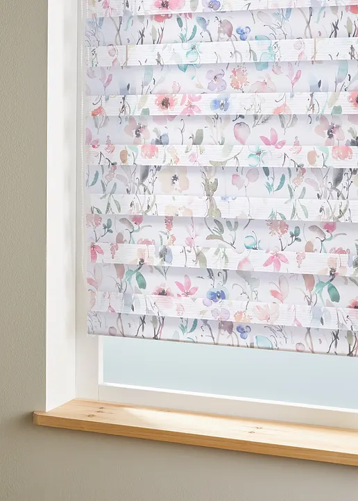 Doppelrollo mit Blumen Druck in weiß - bpc living bonprix collection Doppelrollo mit Blumen Druck in weiß - bpc living bonprix collection