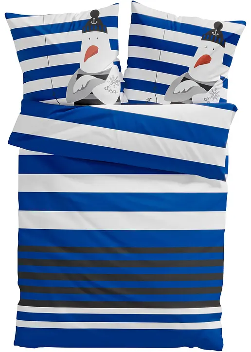Bettwäsche mit Möwe in blau - bonprix Bettwäsche mit Möwe in blau - bonprix