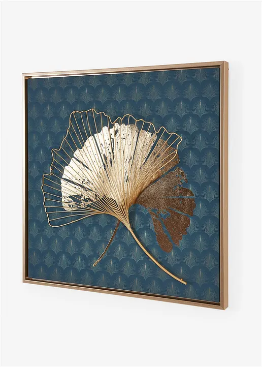 Bild mit Ginkoblatt in blau - bpc living bonprix collection Bild mit Ginkoblatt in blau - bpc living bonprix collection
