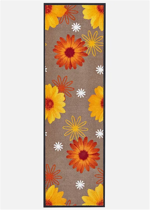 Fußmatte mit Blumenmotiv in orange - bonprix Fußmatte mit Blumenmotiv in orange - bonprix