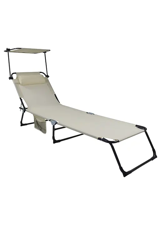 Gartenliege mit Dach in beige von vorne - bpc living bonprix collection Gartenliege mit Dach in beige von vorne - bpc living bonprix collection