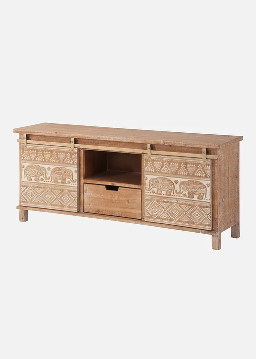 Low-Board mit Elefant-Design in beige von vorne - bonprix Low-Board mit Elefant-Design in beige von vorne - bonprix