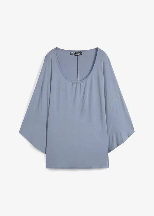 Viskose- Fledermausshirt in blau von vorne - bonprix Viskose- Fledermausshirt in blau von vorne - bonprix