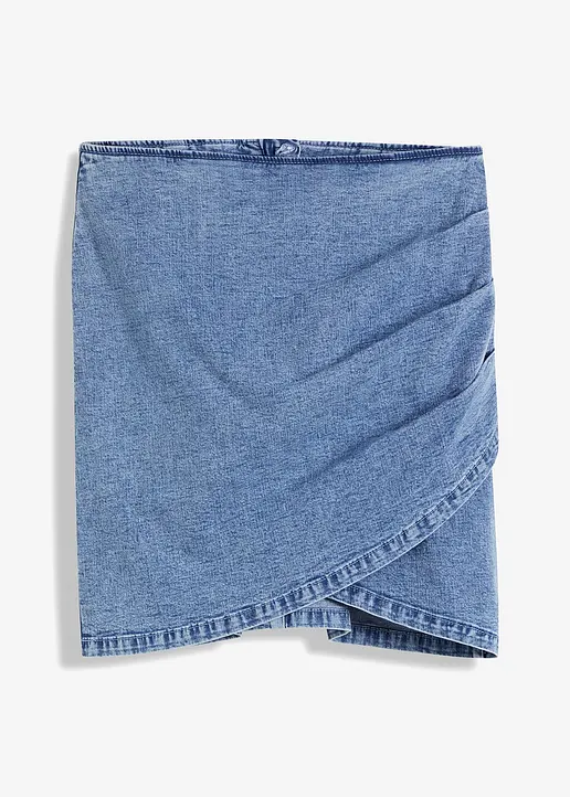 Jeansrock mit Wickeldetail in blau von vorne - bonprix Jeansrock mit Wickeldetail in blau von vorne - bonprix