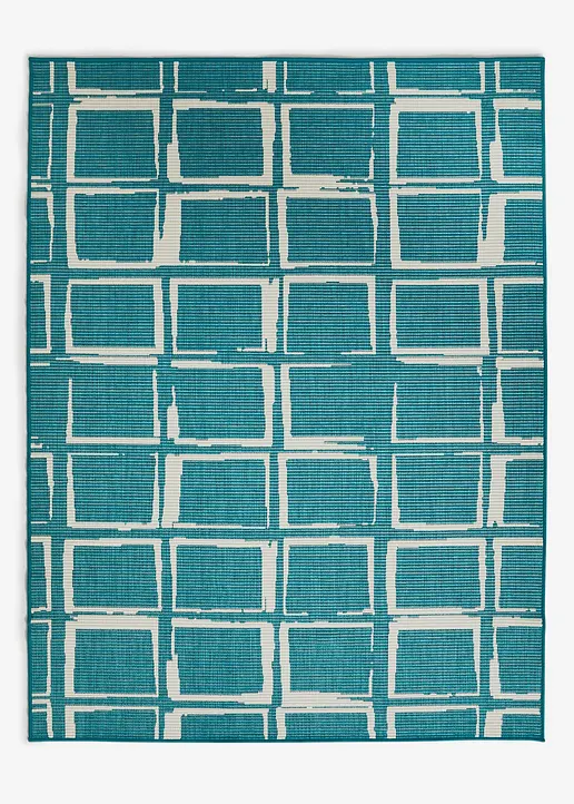 In- und Outdoor Wende-Teppich mit Karos in blau - bonprix In- und Outdoor Wende-Teppich mit Karos in blau - bonprix