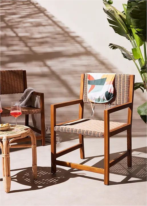Gartenstuhl (Doppelpack 2-tlg. Set) in beige von vorne - bpc living bonprix collection Gartenstuhl (Doppelpack 2-tlg. Set) in beige von vorne - bpc living bonprix collection