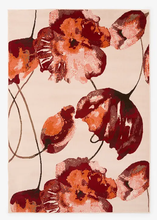 Teppich mit großen Blumen in orange von vorne - bonprix Teppich mit großen Blumen in orange von vorne - bonprix