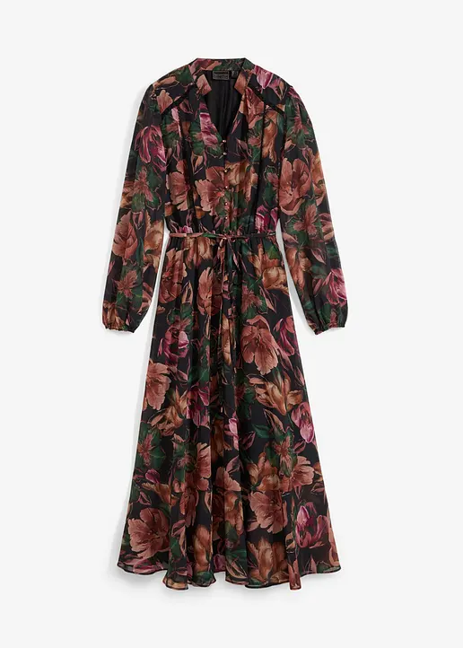 Chiffonkleid in schwarz von vorne - bonprix Chiffonkleid in schwarz von vorne - bonprix