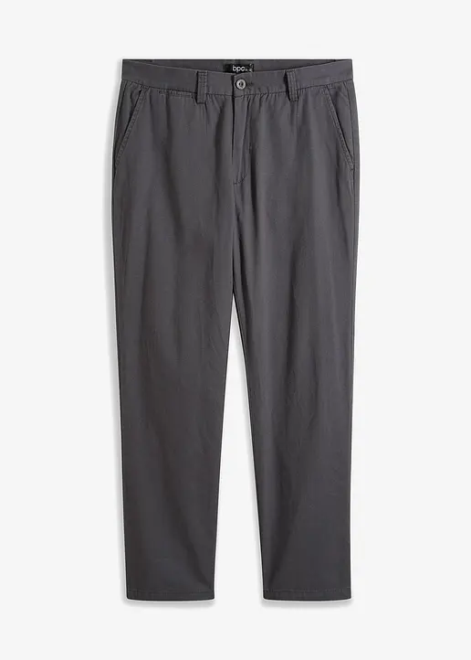 Regular Fit Chinohose aus reiner Baumwolle, Straight in grau von vorne - bonprix Regular Fit Chinohose aus reiner Baumwolle, Straight in grau von vorne - bonprix