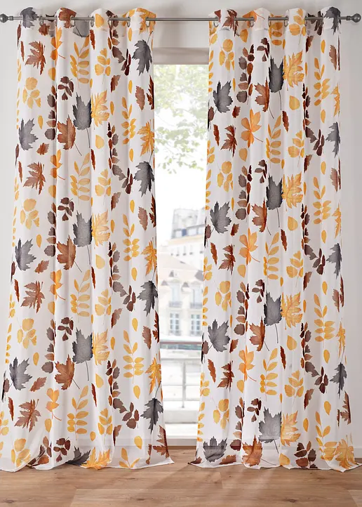Gardine mit recyceltem Polyester (1er Pack) in beige - bonprix Gardine mit recyceltem Polyester (1er Pack) in beige - bonprix