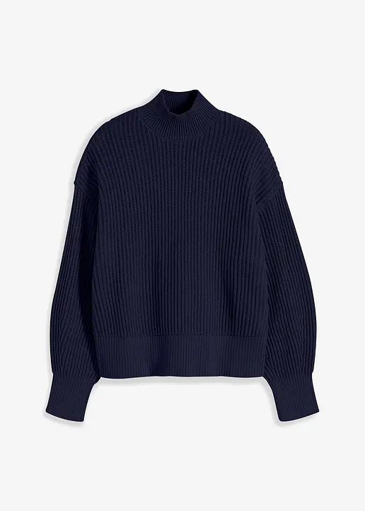 Pullover aus reiner Baumwolle in blau von vorne - bonprix Pullover aus reiner Baumwolle in blau von vorne - bonprix