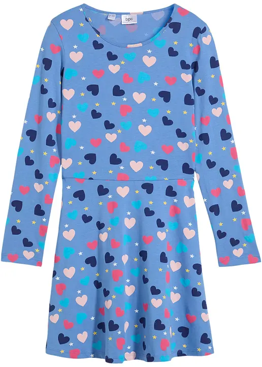 Jerseykleid aus reiner Bio-Baumwolle in blau von vorne - bonprix Jerseykleid aus reiner Bio-Baumwolle in blau von vorne - bonprix